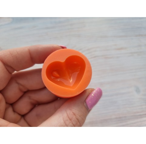 Silicone mold, Heart, style 11, ~ 2.3*2.8 cm, H:1.1 cm