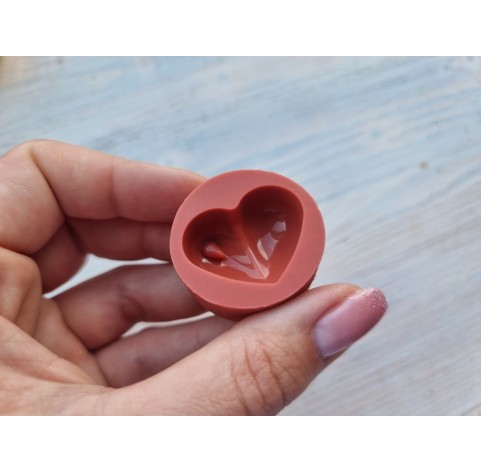 Silicone mold, Heart, style 11, ~ 2.3*2.8 cm, H:1.1 cm