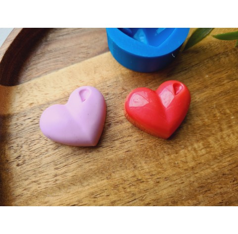Silicone mold, Heart, style 11, ~ 2.3*2.8 cm, H:1.1 cm