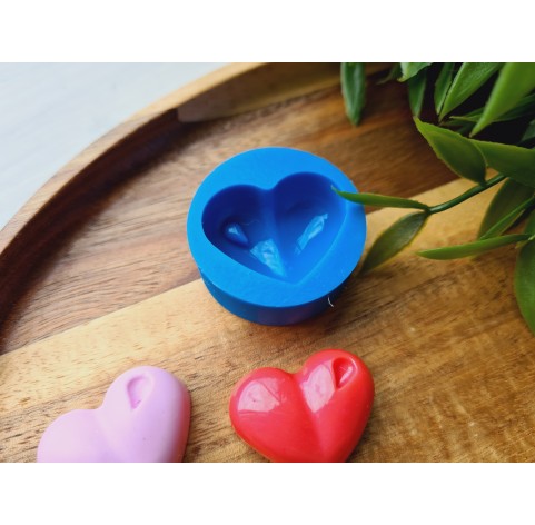 Silicone mold, Heart, style 11, ~ 2.3*2.8 cm, H:1.1 cm