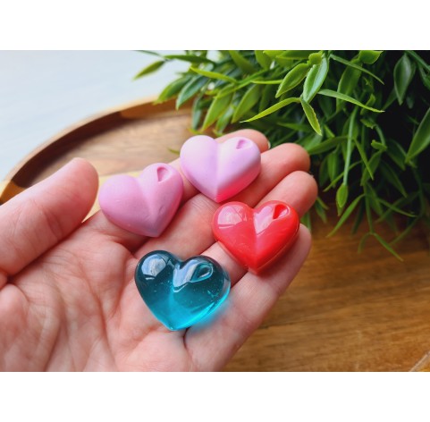 Silicone mold, Heart, style 11, ~ 2.3*2.8 cm, H:1.1 cm