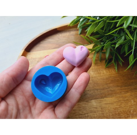 Silicone mold, Heart, style 11, ~ 2.3*2.8 cm, H:1.1 cm