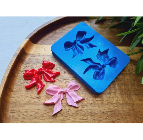Silicone mold, Bow, style 8, 2 elements, ~ 2.7*3.7 cm, H:0.6 cm