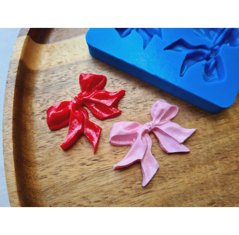 Silicone mold, Bow, style 8, 2 elements, ~ 2.7*3.7 cm, H:0.6 cm
