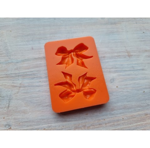 Silicone mold, Bow, style 8, 2 elements, ~ 2.7*3.7 cm, H:0.6 cm