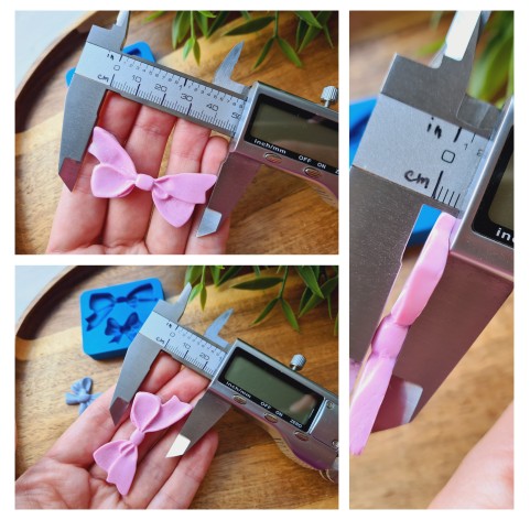 Silicone mold, Bow, style 9, 2 elements, ~ 2*2.3 cm, ~ 2.4*4.8 cm, H:0.5 cm