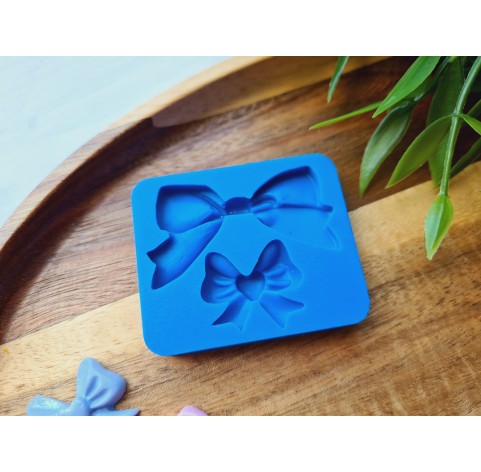Silicone mold, Bow, style 9, 2 elements, ~ 2*2.3 cm, ~ 2.4*4.8 cm, H:0.5 cm