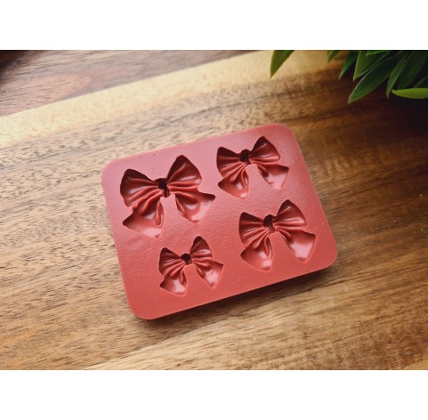 Silicone mold, Bow, style 10, 4 elements, ~ 2.1-3.2*1.8-2.8 cm, H:0.4-0.6 cm