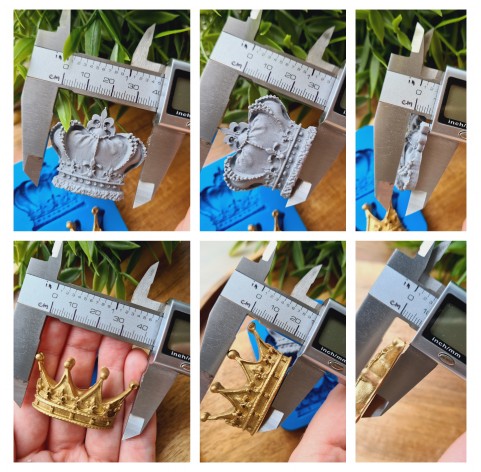 Silicone mold, Crown, style 1, 2 elements, ~ 2.5-4.5 cm, H:0.8 cm