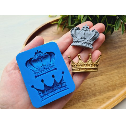 Silicone mold, Crown, style 1, 2 elements, ~ 2.5-4.5 cm, H:0.8 cm