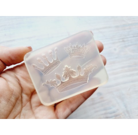 Silicone mold, Crown, style 2, 3 elements, ~ 1.5-5.6 cm, H:0.4-0.6 cm
