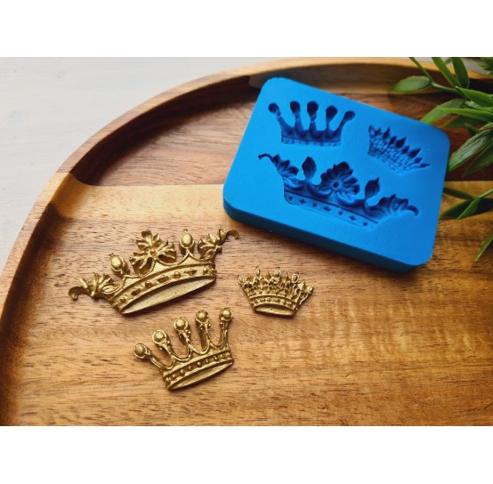 Silicone mold, Crown, style 2, 3 elements, ~ 1.5-5.6 cm, H:0.4-0.6 cm
