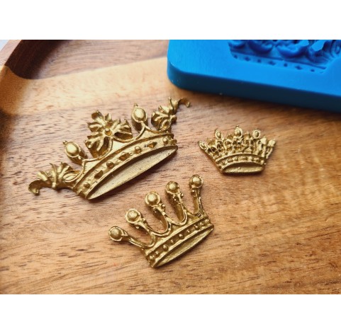Silicone mold, Crown, style 2, 3 elements, ~ 1.5-5.6 cm, H:0.4-0.6 cm