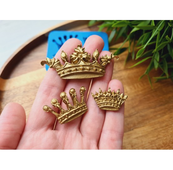 Silicone mold, Crown, style 2, 3 elements, ~ 1.5-5.6 cm, H:0.4-0.6 cm