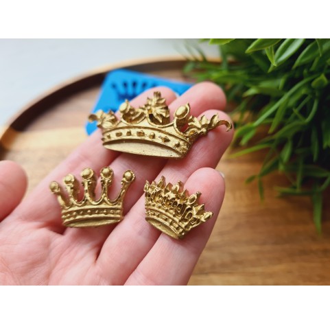 Silicone mold, Crown, style 2, 3 elements, ~ 1.5-5.6 cm, H:0.4-0.6 cm