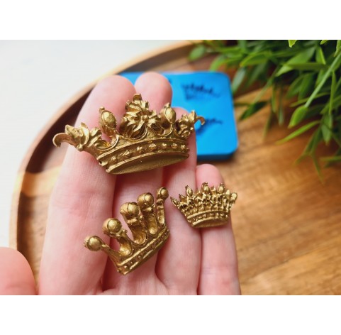 Silicone mold, Crown, style 2, 3 elements, ~ 1.5-5.6 cm, H:0.4-0.6 cm