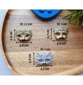 Silicone mold, Mask, style 2, 3 elements, ~ 2.7-3.7 cm, H:1 cm
