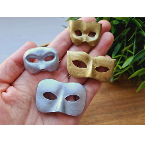 Silicone mold, Mask, style 3, 4 elements, ~ 2.3-4.7 cm, H:0.5-0.8 cm