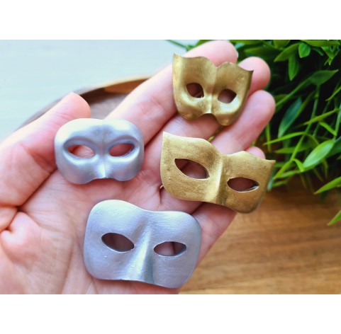 Silicone mold, Mask, style 3, 4 elements, ~ 2.3-4.7 cm, H:0.5-0.8 cm