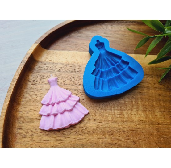Silicone mold, Dress, ~ 4*4.8 cm, H:0.6 cm