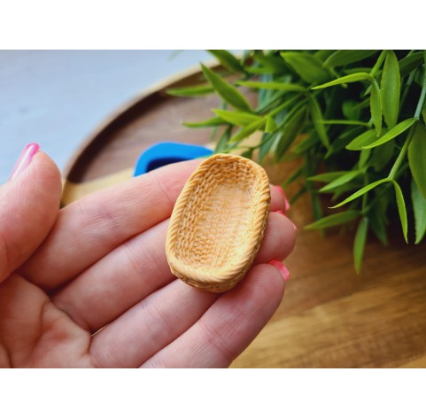 Silicone mold, Wicker basket, style 1, ~ 2.4*3.7 cm, H:1.1 cm