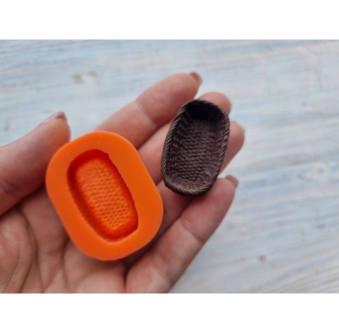 Silicone mold, Wicker basket, style 1, ~ 2.4*3.7 cm, H:1.1 cm