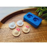 Silicone mold, Straw hat, style 1, 2 elements, ~ Ø 1.6 cm, H:0.6 cm