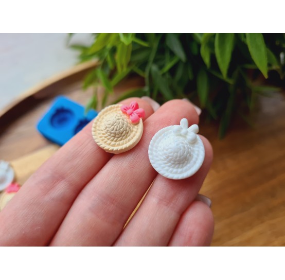 Silicone mold, Straw hat, style 1, 2 elements, ~ Ø 1.6 cm, H:0.6 cm