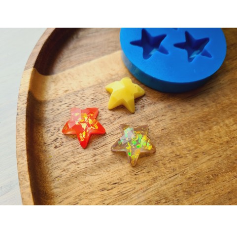 Silicone mold, Star, style 1, 3 elements, ~ Ø 1.7 cm, H:0.8 cm