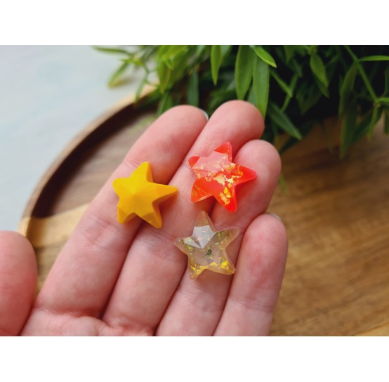 Silicone mold, Star, style 1, 3 elements, ~ Ø 1.7 cm, H:0.8 cm