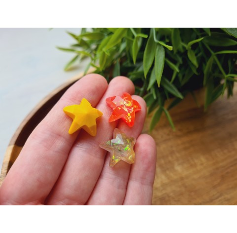 Silicone mold, Star, style 1, 3 elements, ~ Ø 1.7 cm, H:0.8 cm