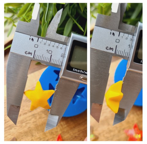 Silicone mold, Star, style 1, 3 elements, ~ Ø 1.7 cm, H:0.8 cm