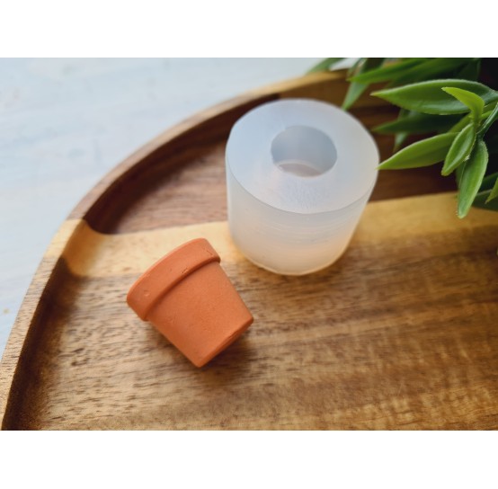 Silicone mold, Flower pot, ~ Ø 1.7 cm, H:0.8 cm, BAKE ONLY in the FORM