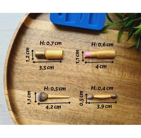 Silicone mold, Beauty set, style 1, 4 elements, ~ 3.5-4.2 cm, H:0.4-0.7 cm