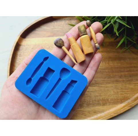 Silicone mold, Beauty set, style 1, 4 elements, ~ 3.5-4.2 cm, H:0.4-0.7 cm