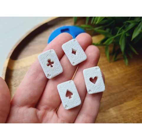 Silicone mold, Playing cards, 4 elements, ~ 1.3*2 cm, H:0.4 cm