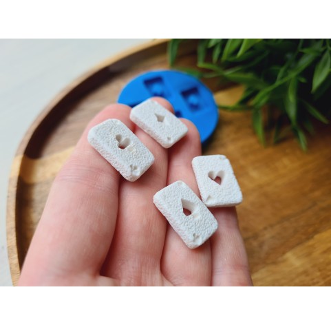 Silicone mold, Playing cards, 4 elements, ~ 1.3*2 cm, H:0.4 cm