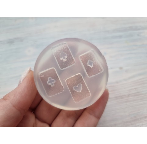 Silicone mold, Playing cards, 4 elements, ~ 1.3*2 cm, H:0.4 cm