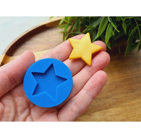 Silicone mold, Star, style 2, ~ Ø 3.3 cm, H:0.3 cm