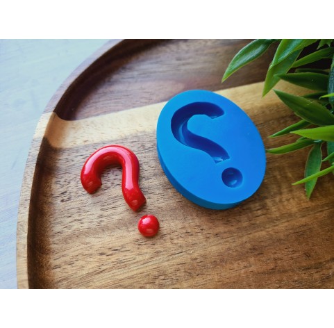 Silicone mold, Question mark, ~ Ø 0.7 cm, 2.3*2.8 cm, H:0.5-0.7 cm