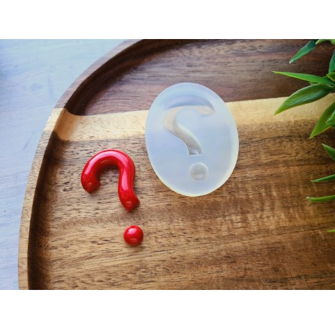 Silicone mold, Question mark, ~ Ø 0.7 cm, 2.3*2.8 cm, H:0.5-0.7 cm