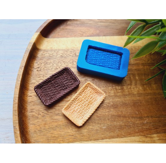 Silicone mold, Wicker basket, style 2, ~ 2.1*3.5 cm, H:0.5 cm