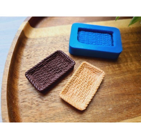 Silicone mold, Wicker basket, style 2, ~ 2.1*3.5 cm, H:0.5 cm