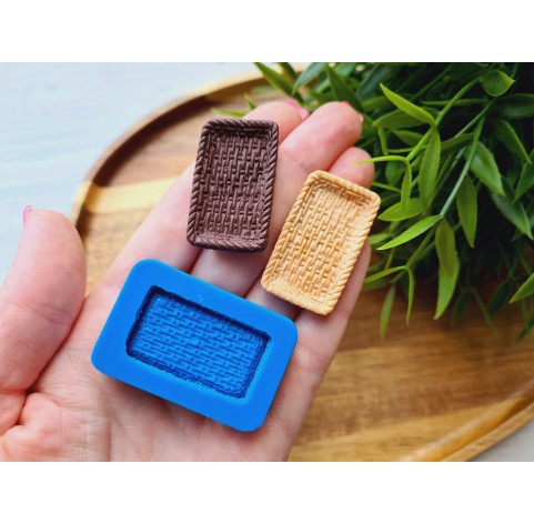 Silicone mold, Wicker basket, style 2, ~ 2.1*3.5 cm, H:0.5 cm