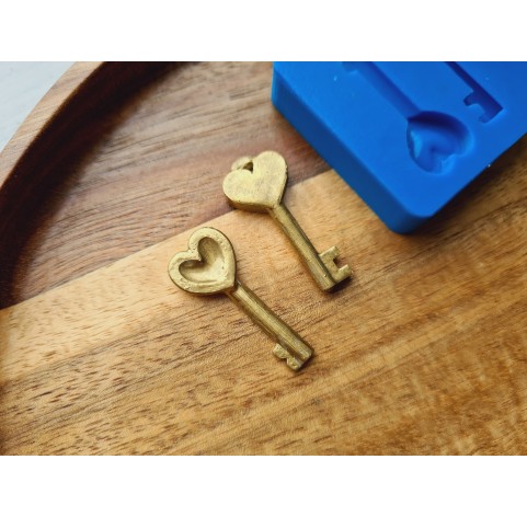 Silicone mold, Key, style 1, 2 elements, ~ 1.2-2.9 cm, H:0.3 cm