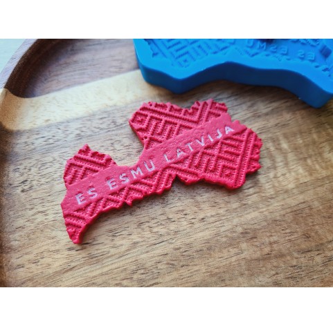 Silicone mold, Map of Latvia, "I am Latvia", ~ 4.2*7.1 cm, H:0.4 cm