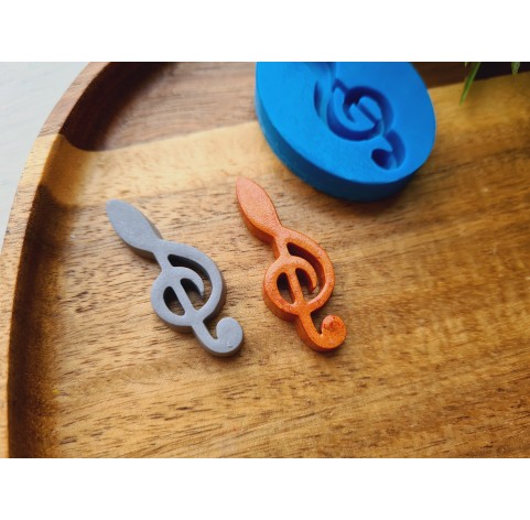 Silicone mold, Treble clef, ~ 1.5*4 cm, H:0.5 cm