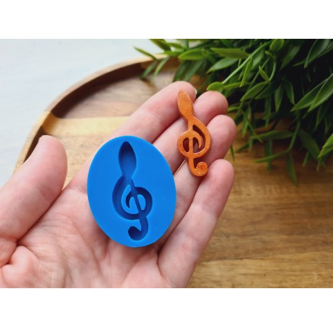 Silicone mold, Treble clef, ~ 1.5*4 cm, H:0.5 cm