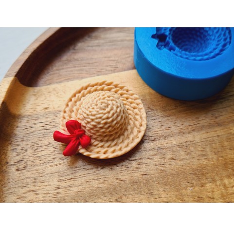 Silicone mold, Straw hat, style 2, ~ Ø 3.3 cm, H:1.4 cm