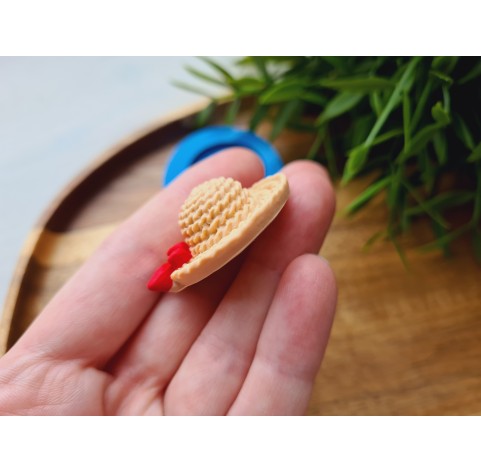 Silicone mold, Straw hat, style 2, ~ Ø 3.3 cm, H:1.4 cm